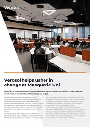 Verosol helps usher in change at Macquarie Uni