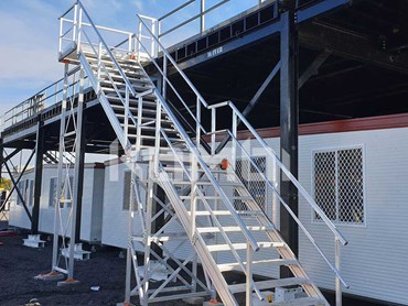 KOMBI modular aluminium stairs at the Level Crossing Removal project site
