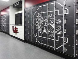 Wilsonart Custom Laminate on lockers provides secure solutions with custom appeal