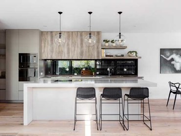 Caesarstone&rsquo;s London Grey 5000 was selected for the kitchen benchtop
