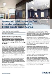 Bray Park States School: The first to receive landscape inspired DESSO Granite carpet flooring
