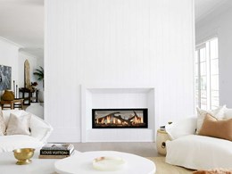Double-sided gas fireplace adds warmth and ambience to new Sydney home