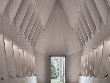 The Asplund Pavilion interior was lined entirely in ALPI Xilo Striped XL White