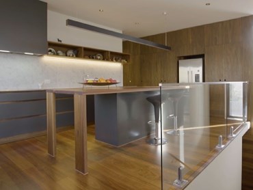 Big River Armourpanel Spotted Gum decorative plywood was extensively used throughout the home