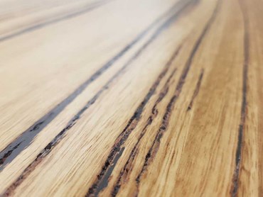 A hardwood kitchen benchtop