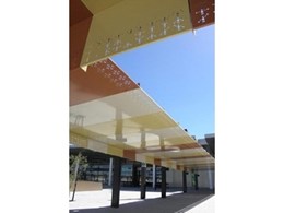 Mastermesh perforated metal canopies at Perth Airport new T2