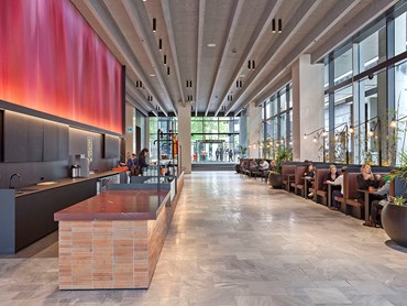 Frasers Property and the GPT Wholesale Office Fund, have revealed a new cutting-edge lobby redesign at 2 Southbank Boulevard in Melbourne&rsquo;s Freshwater Place, courtesy of BVN. Image: BVN
