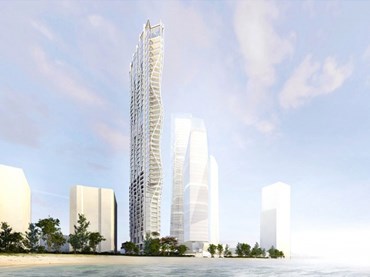 A $200-million, Rothelowman-designed tower has been approved for the Gold Coast beachfront. Image: Rothelowman
