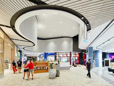 Stockland Birtinya Shopping Centre featuring SUPAWOOD’s DRIFTWOOD slatted panelling