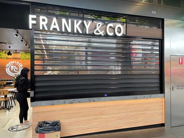 ATDC's security shutters at Franky and Co 