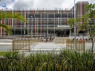 The three-storey $25.5 million sustainable car park at Griffith University&rsquo;s Gold Coast campus
