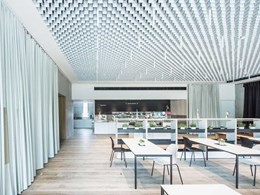 LIVA open-cell ceiling sets the tone visually at EWS Schoenau’s sustainable HQ 