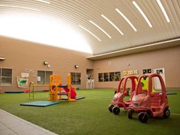 Spantech 300 Series roof covers internal courtyard at Coomera childcare centre
