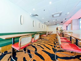 Custom Axminster carpet pulls together that 70s look at Adelaide restaurant