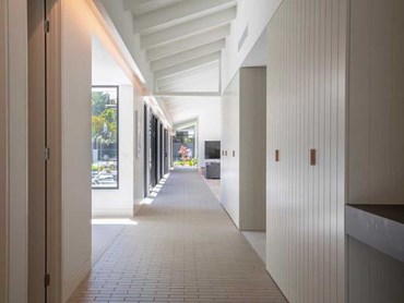 Ash Grey brick tiles on the 38 metre-long hallway floor