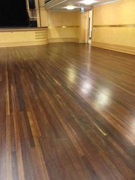 Yarra city council contracts Livos to sand and oil Fitzroy Town Hall hardwood floor