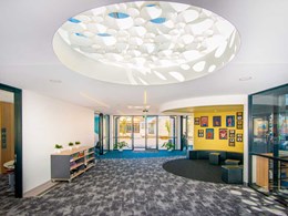 Decorative ceiling matches contemporary aesthetic at Adelaide school