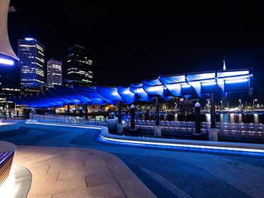 The Elizabeth Quay Ferry Terminal ETFE canopy is an award-winning piece of fabric architecture