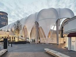 110-metre arched walkway built with glulam at Chadstone Shopping Centre