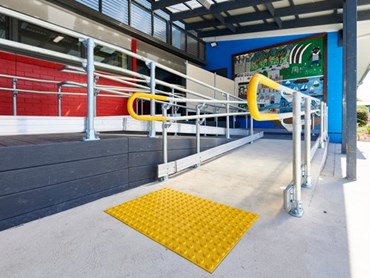 An Ezibilt ramp, walkway and stair solution with Assistrail disability handrails was specified