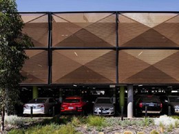 Kaynemaile architectural mesh for parking garage exteriors