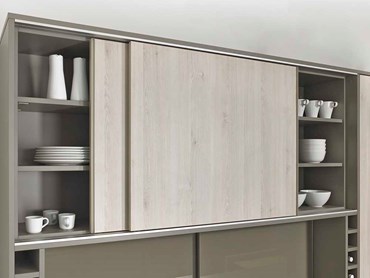 SlideLine M as the clever solution for kitchen wall units. Photo: Hettich