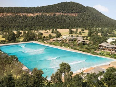 The wave pool at Wisemans Surf Lodge 