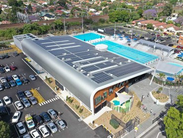 KingZip standing seam roof system at Ashfield Aquatic Centre