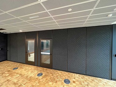 Bildspec’s Rw49-rated acoustic operable walls were fitted in the firm’s training areas