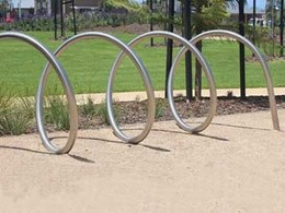 Furphy’s spiral bike racks combine form and function to meet bicycle parking requirements 