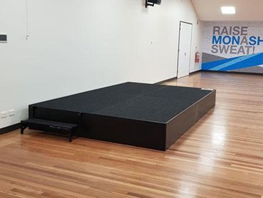 QUATTRO podiums provide a safe and secure platform for fitness instructors