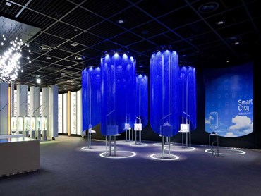 Azure Blue display pods at Samsung Korea