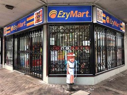 Shopfront security doors installed at Ezy Mart store in Hamilton NSW