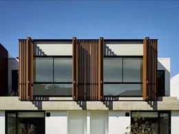 Luxury townhouses at The Pavilions feature natural timber look screening 