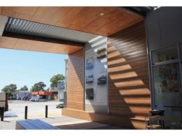 Kingwood exterior cladding and outdoor furniture at Fairfield Heights supermarket