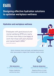Designing effective hydration solutions to optimise workplace wellness
