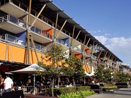 Issey sun shade system protects shops on Sydney’s King Street Wharf