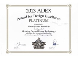 Vista System wins prestigious 2013 Platinum ADEX Award for design excellence