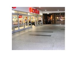Casper White granite paving from Cinajus installed in Stockland Shopping Mall in Forster