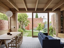 Natural palette with Ash Grey brick tiles provides the perfect backdrop in Fitzroy North home