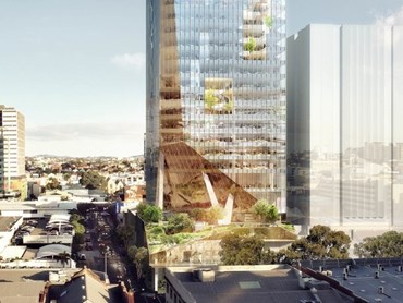 BVN say that 301 Whickham will become Australia&rsquo;s first tower to genuinely incorporate biophillic design into the actual make-up of the tower. Image: BVN
