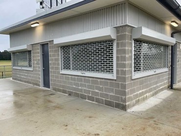 ATDC's RS9 security shutters at the Kelso Park North Clubhouse, Amenities and Sports Facility 