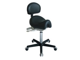 Ergo Saddle Ergonomic Chrome Stools with Back Support available from Germaine’s Furniture