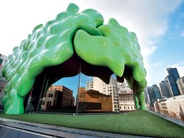 Penrose façade at RMIT University created offsite with ShapeShell FreeForm