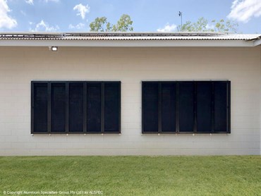 Alspec Invisi-Maxx stainless steel security screens at the Marrara Cyclone Shelter