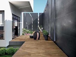 Timber look tiles in outdoor installations