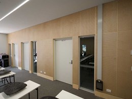 Perforated plywood reduces noise at new school multipurpose centre