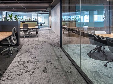 MellowD carpet planks complement the already stunning VIMG office space