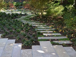 Toorak home garden set in handcrafted stone