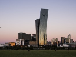 A sumptuous, cantilevered tower in Melbourne’s Docklands
